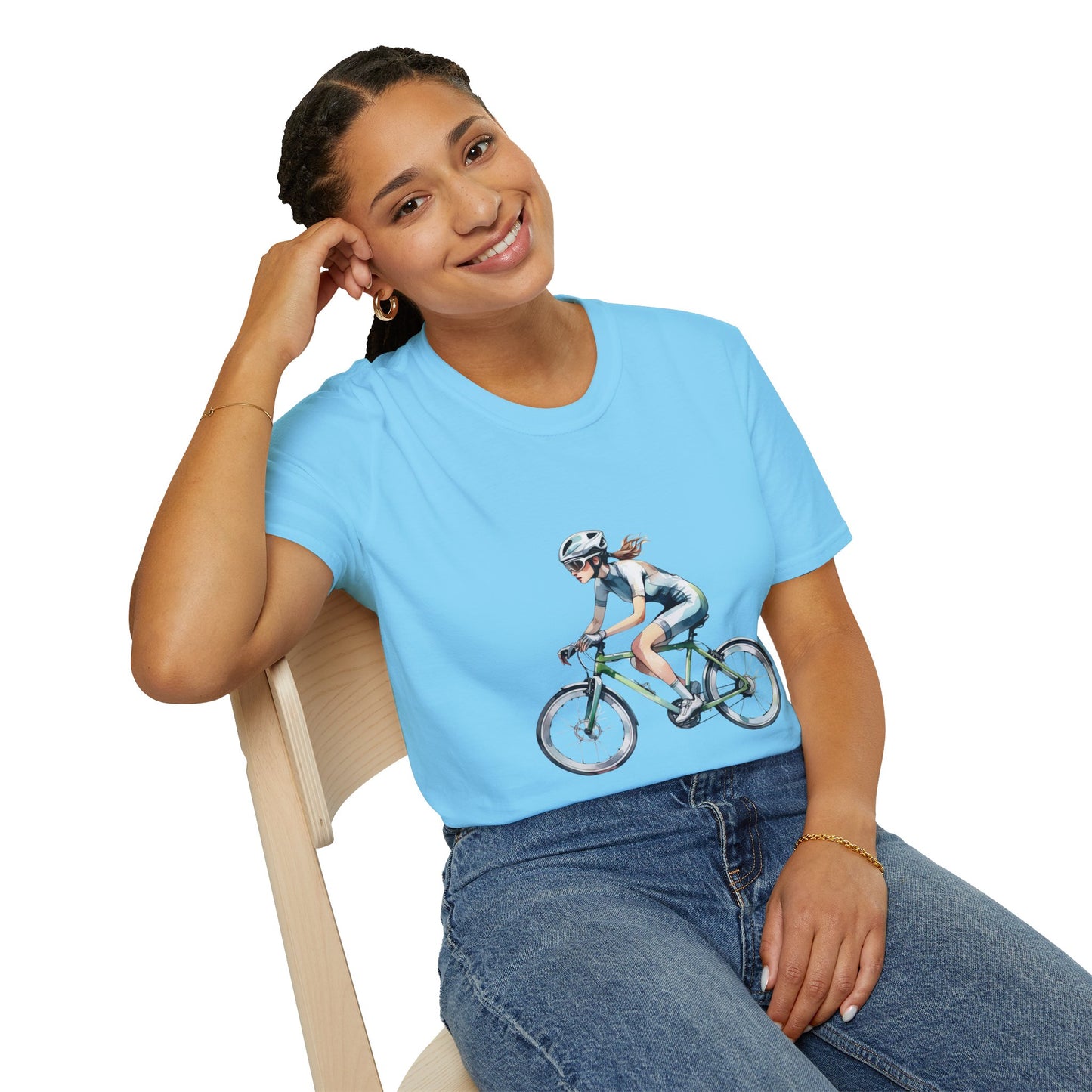 Cycling Enthusiast Softstyle T-Shirt – Sporty Graphic Tee for Bikers