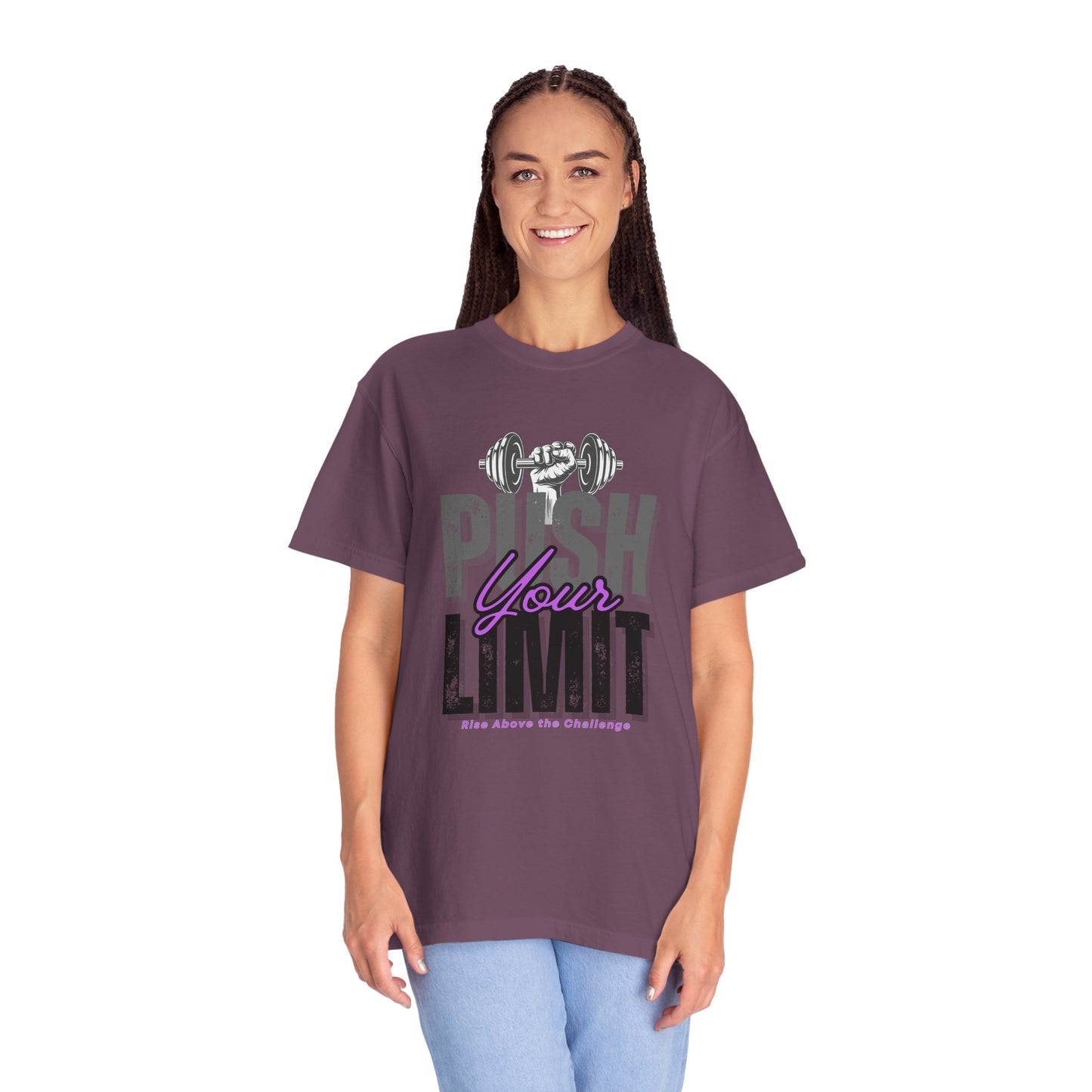 "Push Your Limit" Unisex Garment-Dyed T-shirt - Motivational Fitness Tee