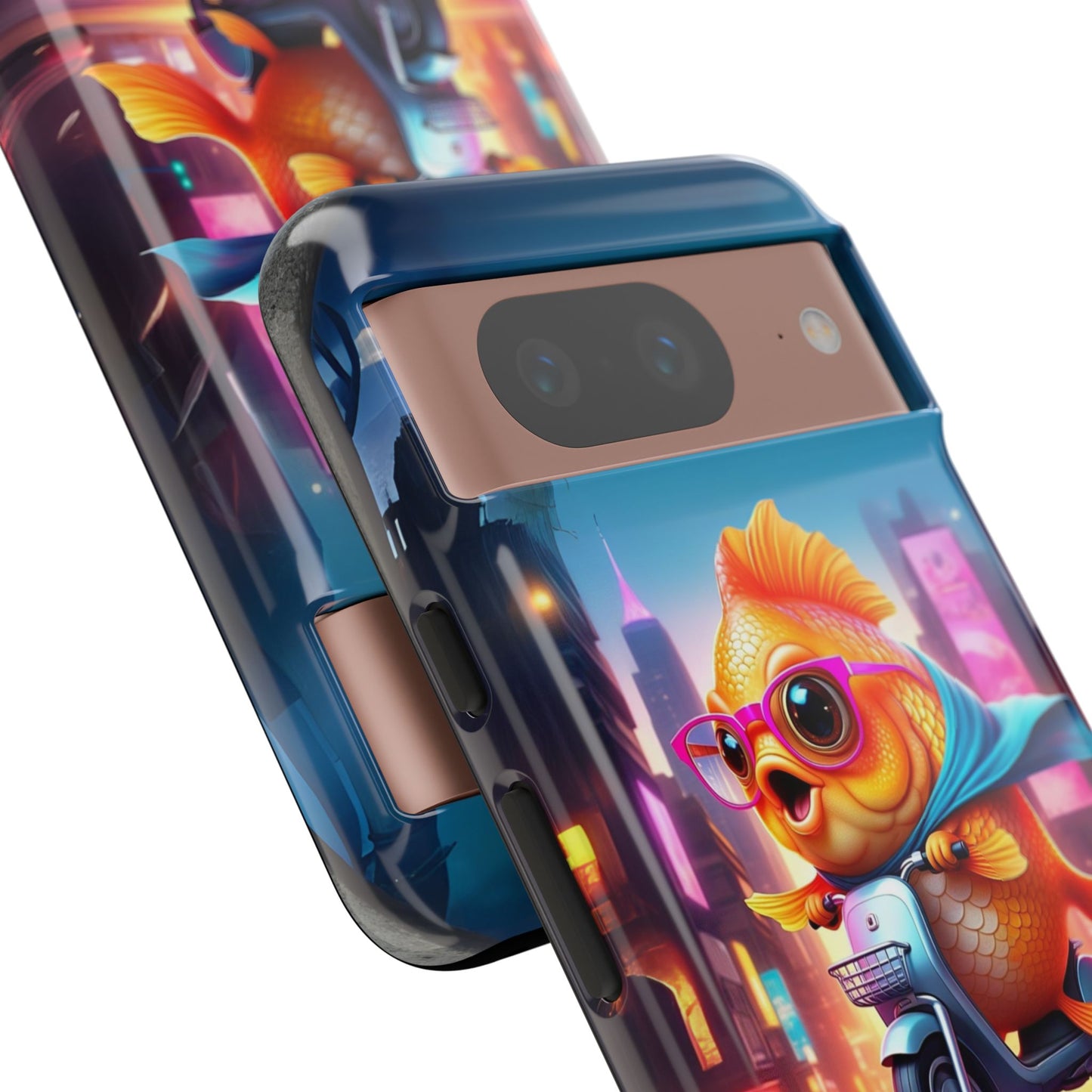 Adventures of Miss Goldfish Phone Case - Fun & Colorful Tough Cover for Fish Lovers