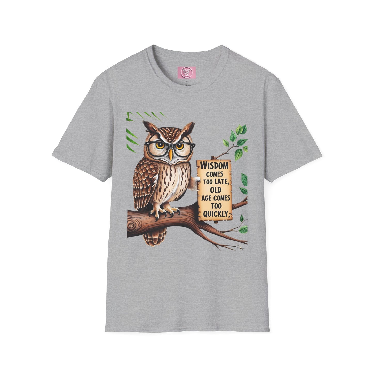 Wisdom Owl Unisex Softstyle T-Shirt - Inspirational Nature Tee