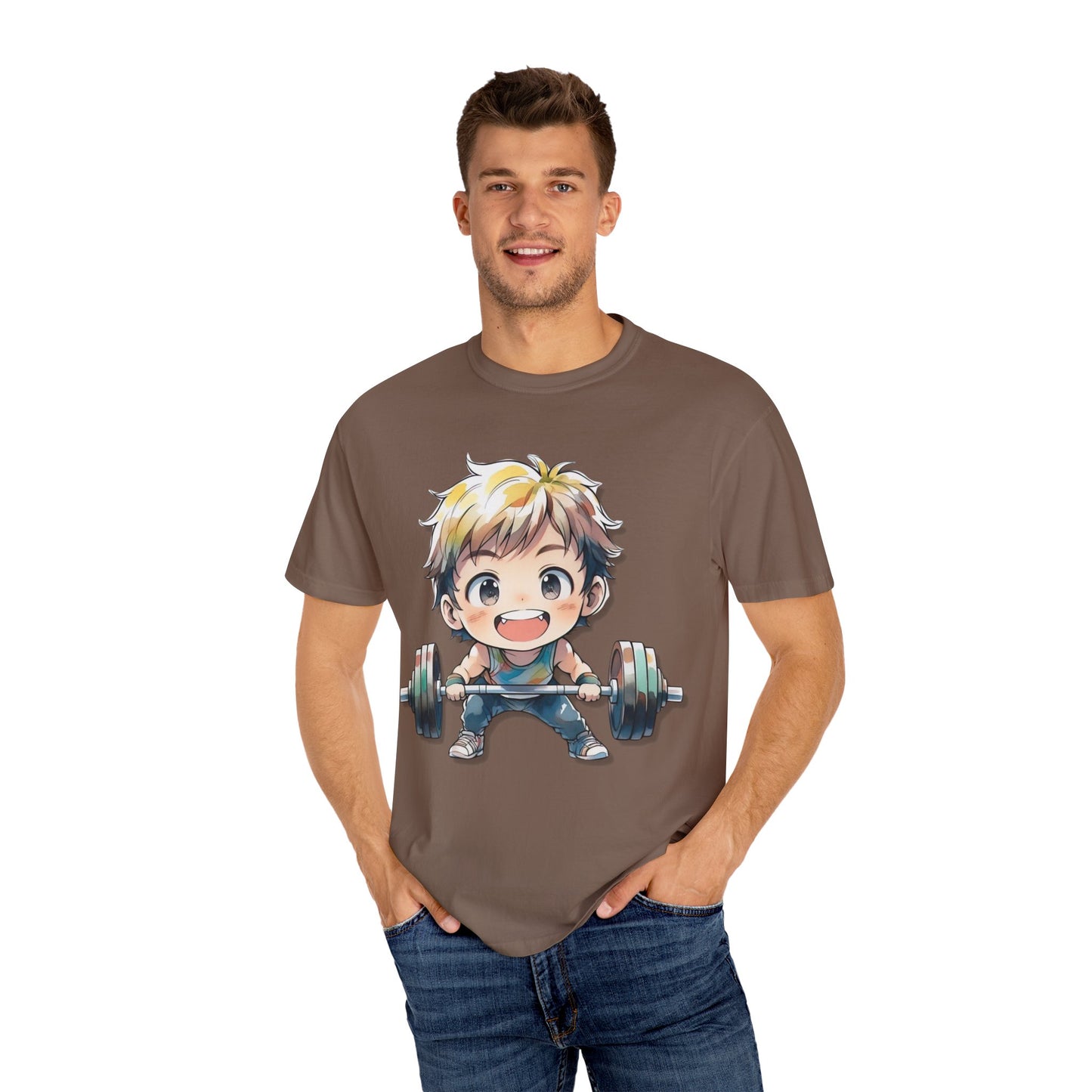 Cute Cartoon Weightlifter Unisex T-shirt - Perfect for Fitness Lovers