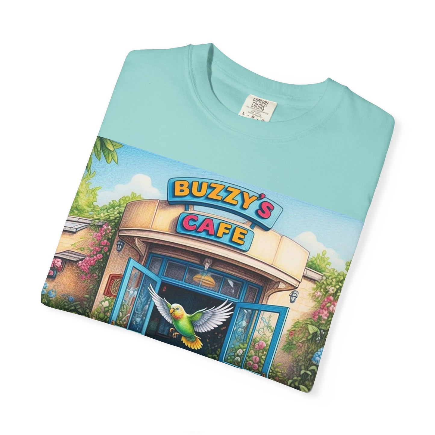Buzzy's Cafe Unisex Garment-Dyed T-Shirt - Vibrant Summer Vibes