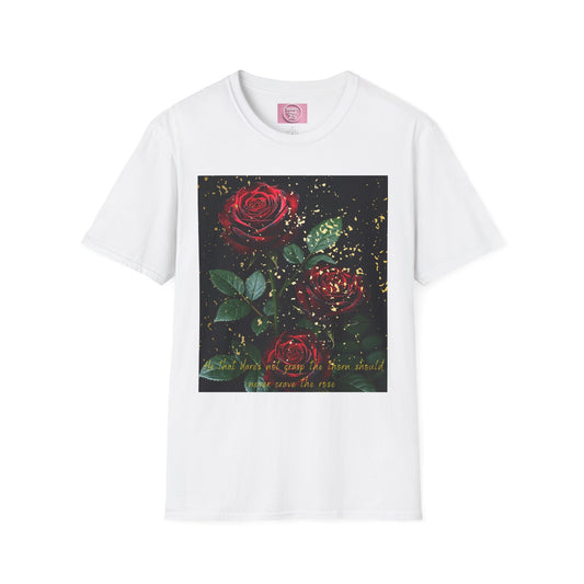 Elegant Rose Graphic T-Shirt - Inspirational Quote Design