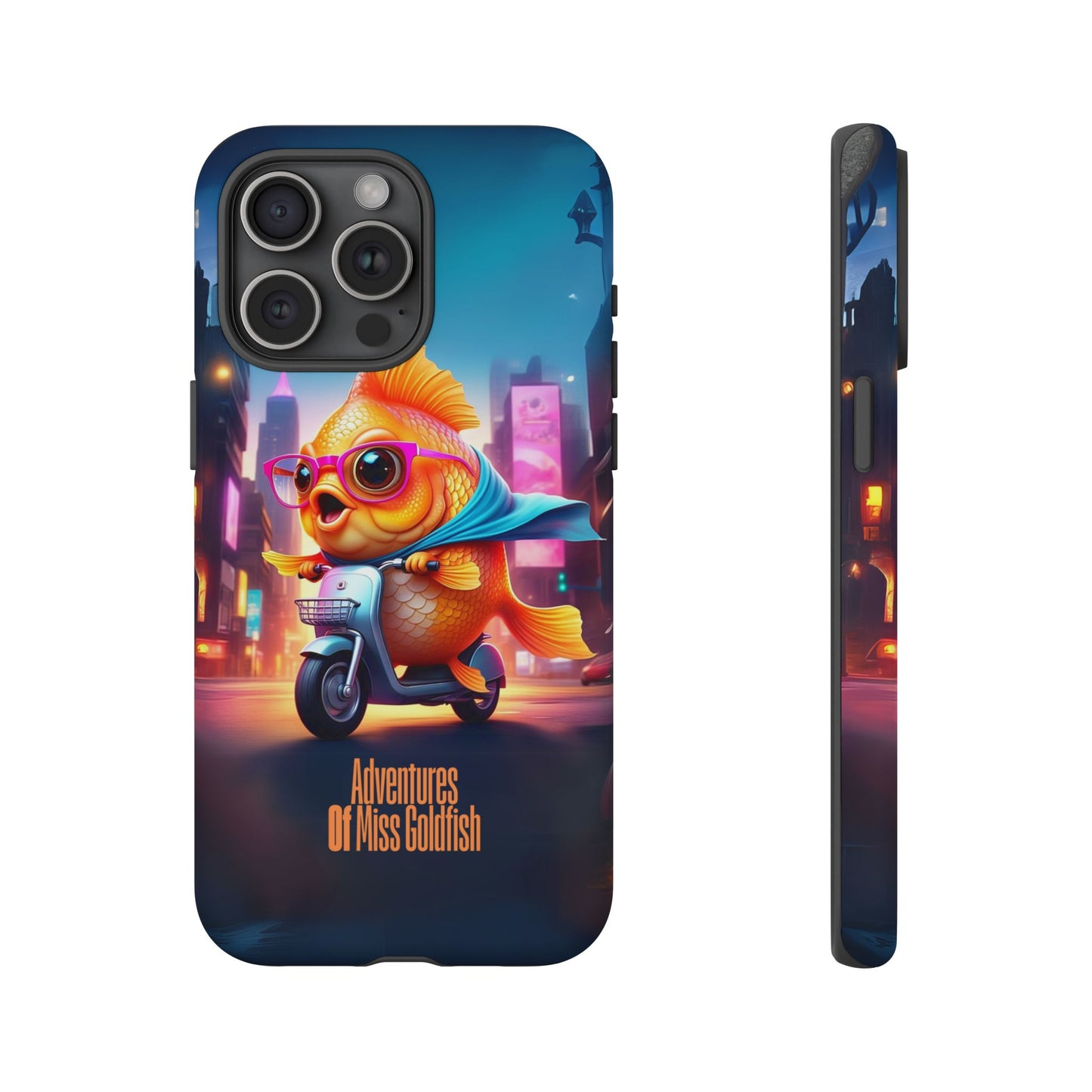 Adventures of Miss Goldfish Phone Case - Fun & Colorful Tough Cover for Fish Lovers