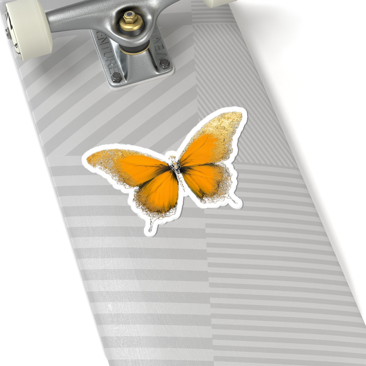 Elegant Butterfly Kiss-Cut Stickers - Gold & Orange Art for Personalization