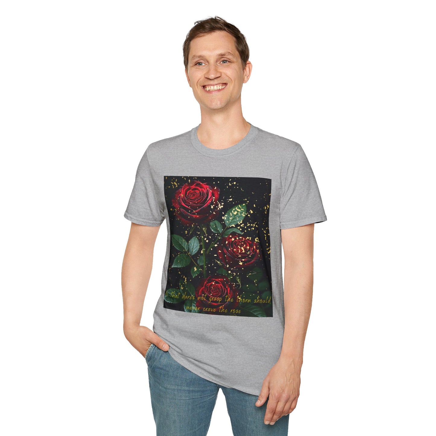 Elegant Rose Graphic T-Shirt - Inspirational Quote Design
