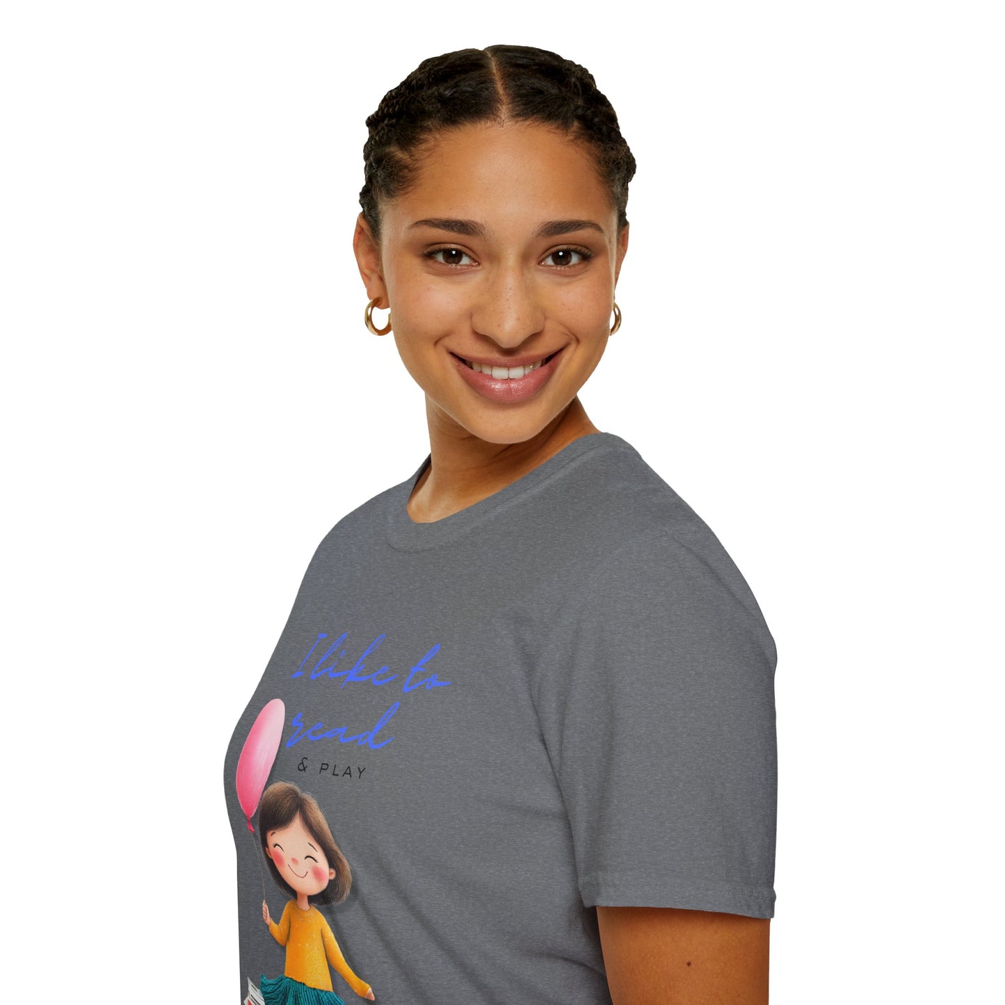 Women's Fun T-Shirt - "I Like to Read & Play"