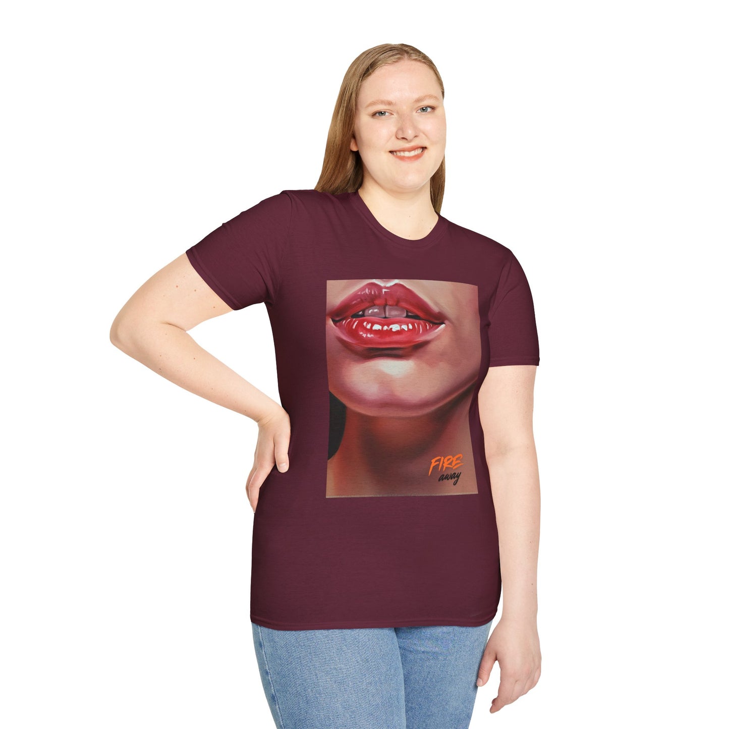 Fire Lips Women's Softstyle T-Shirt - Bold Art for Confident Expressions