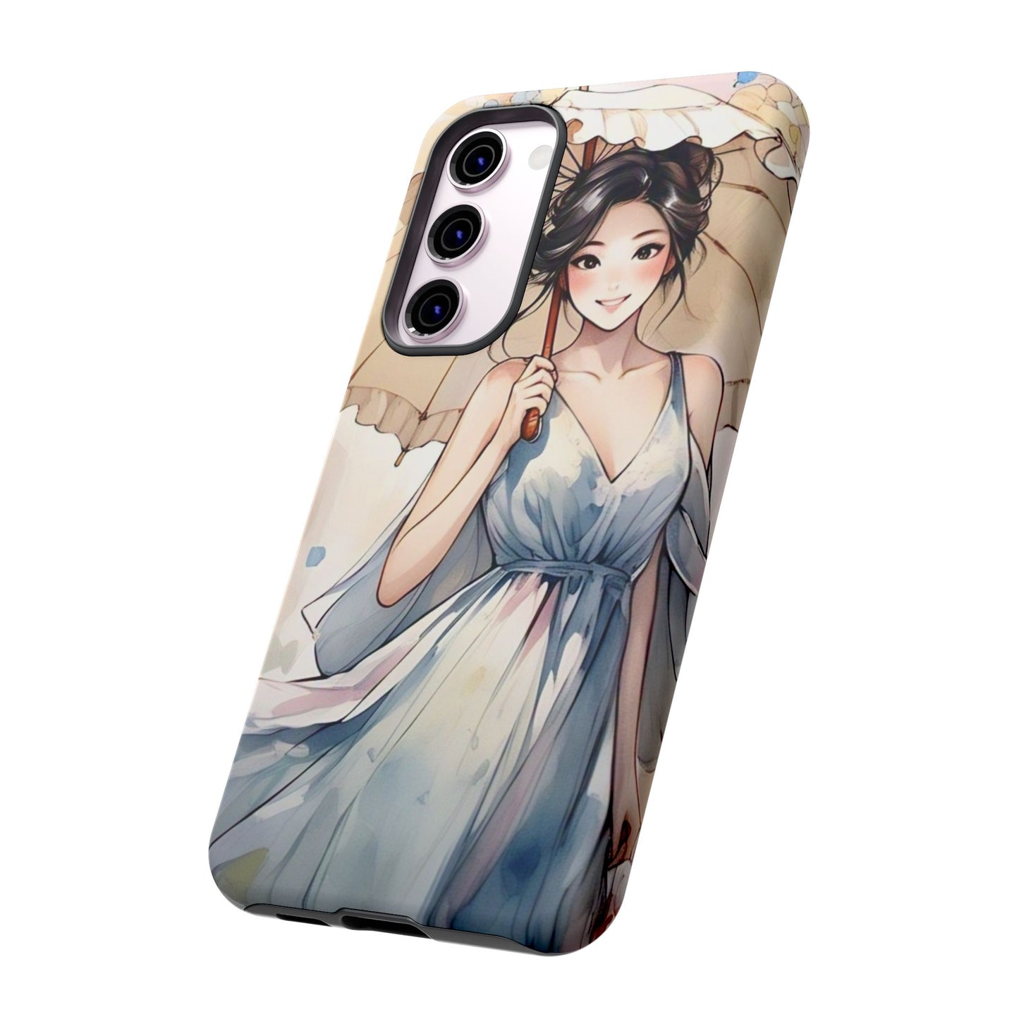 Elegant Floral Phone Case with Umbrella Design