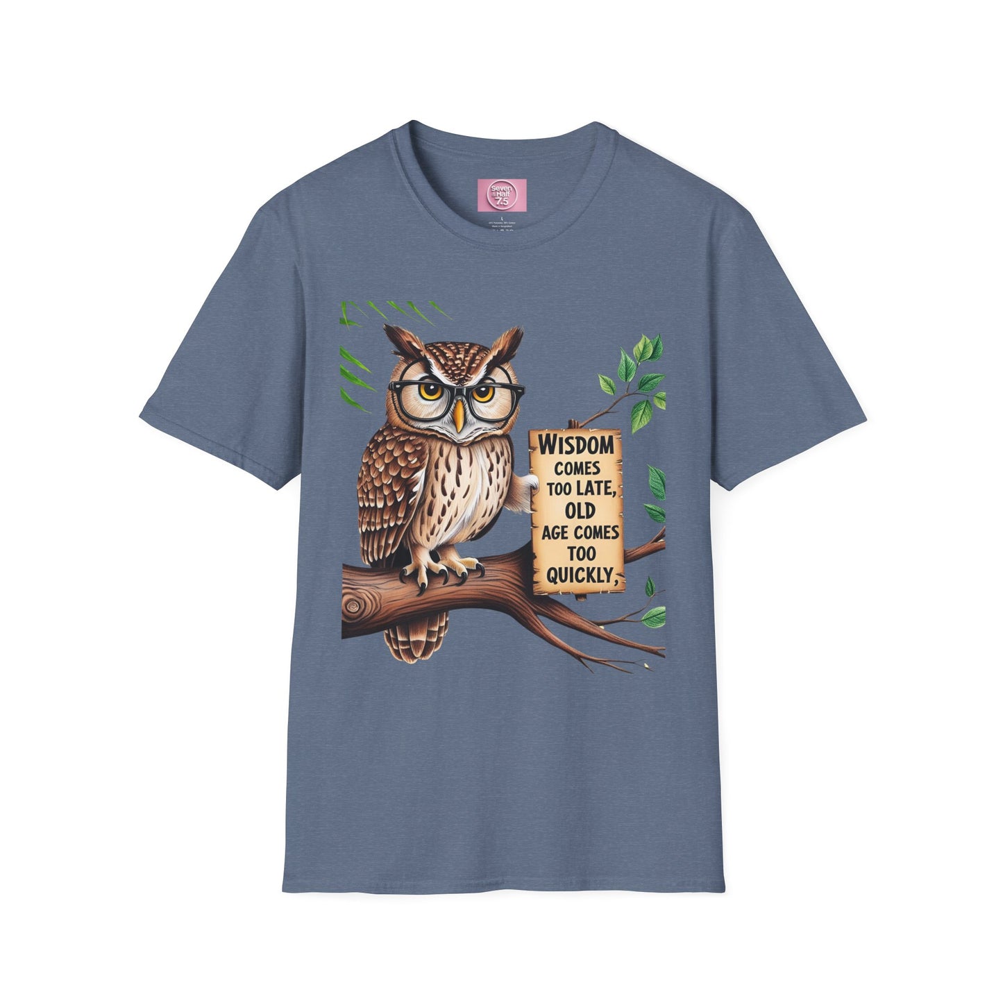 Wisdom Owl Unisex Softstyle T-Shirt - Inspirational Nature Tee