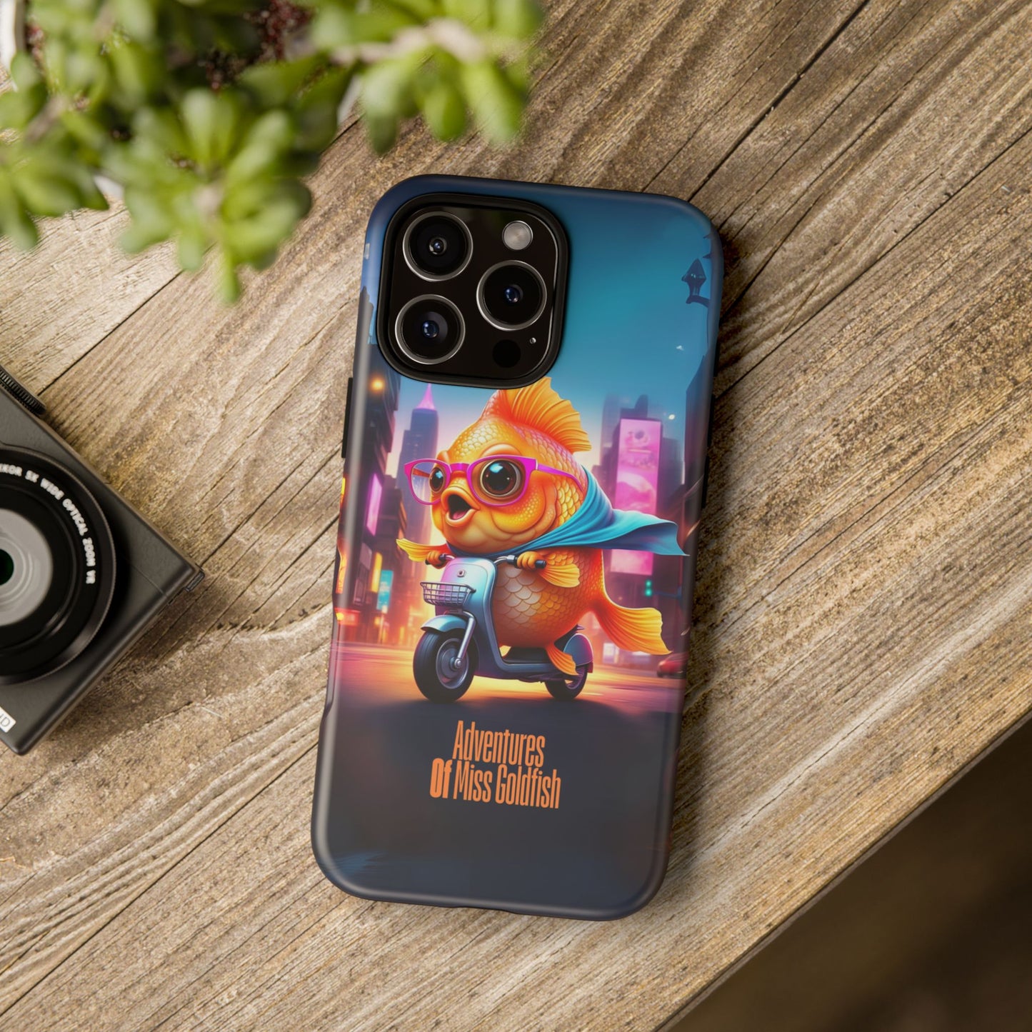Adventures of Miss Goldfish Phone Case - Fun & Colorful Tough Cover for Fish Lovers