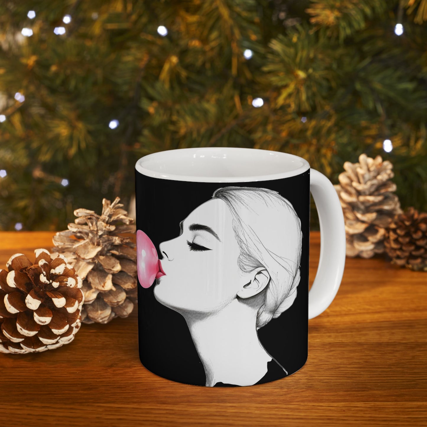 Artistic Bubble Gum Ceramic Mug - Unique Coffee Cup for Trendsetters