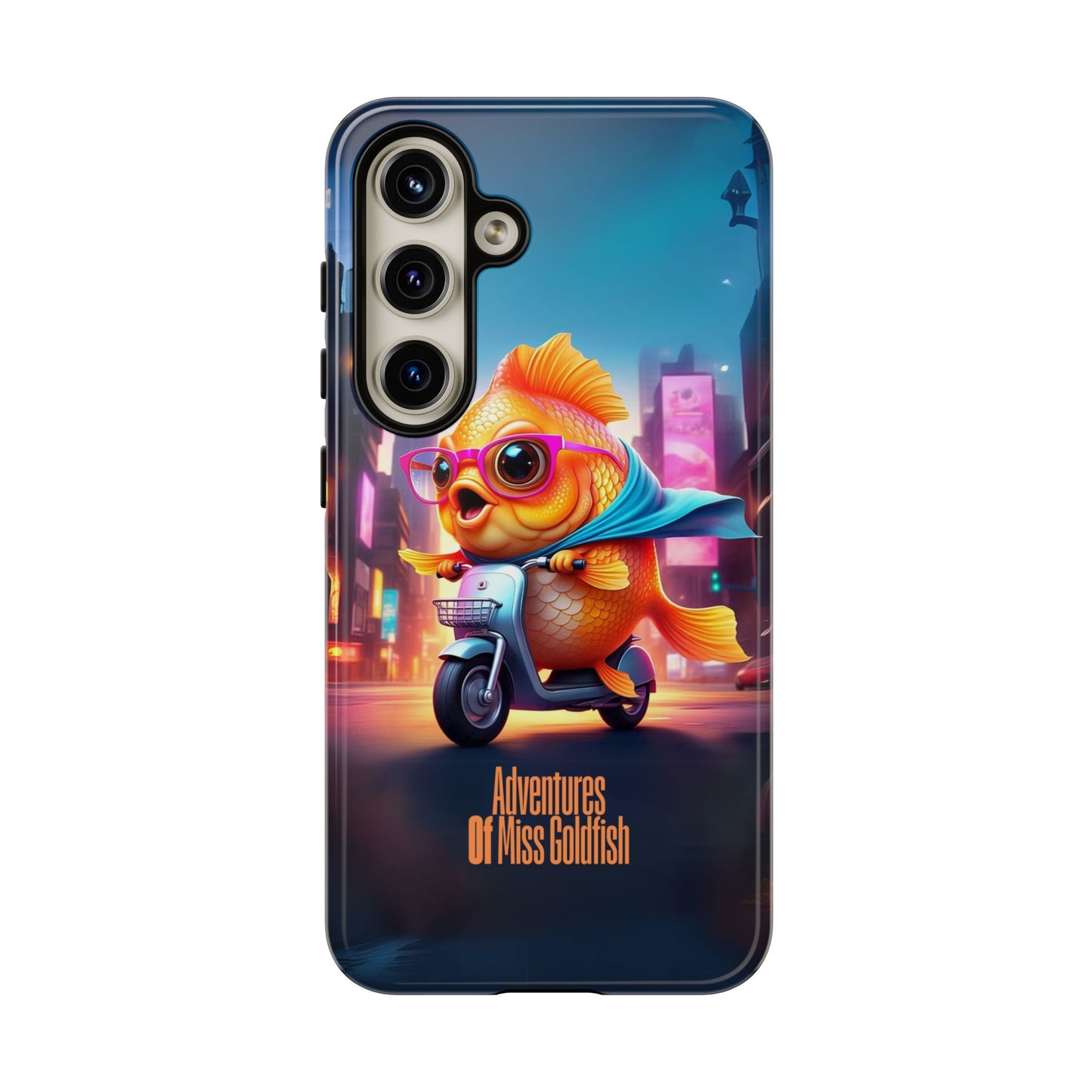 Adventures of Miss Goldfish Phone Case - Fun & Colorful Tough Cover for Fish Lovers