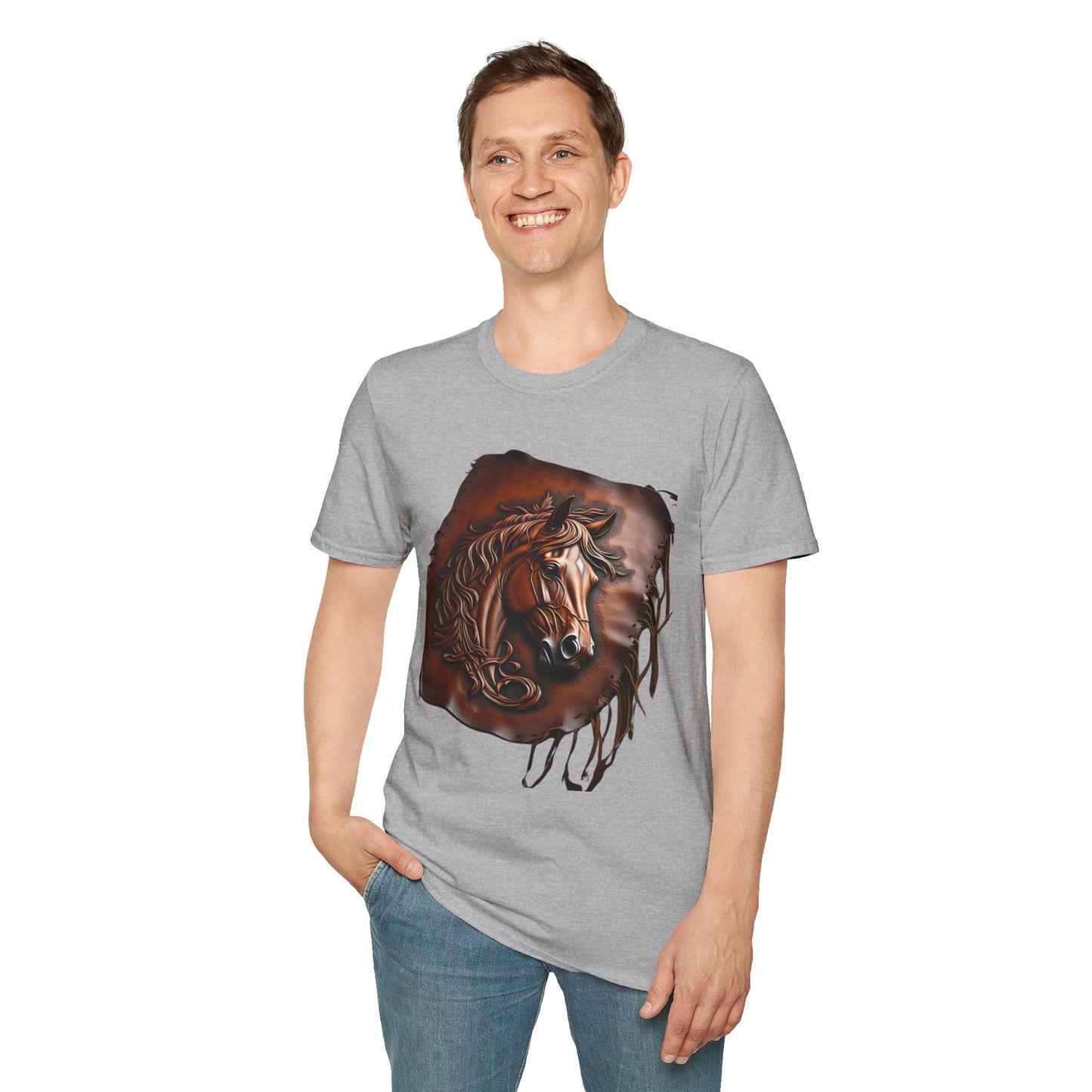 Rustic Horse Artwork Unisex Softstyle T-Shirt