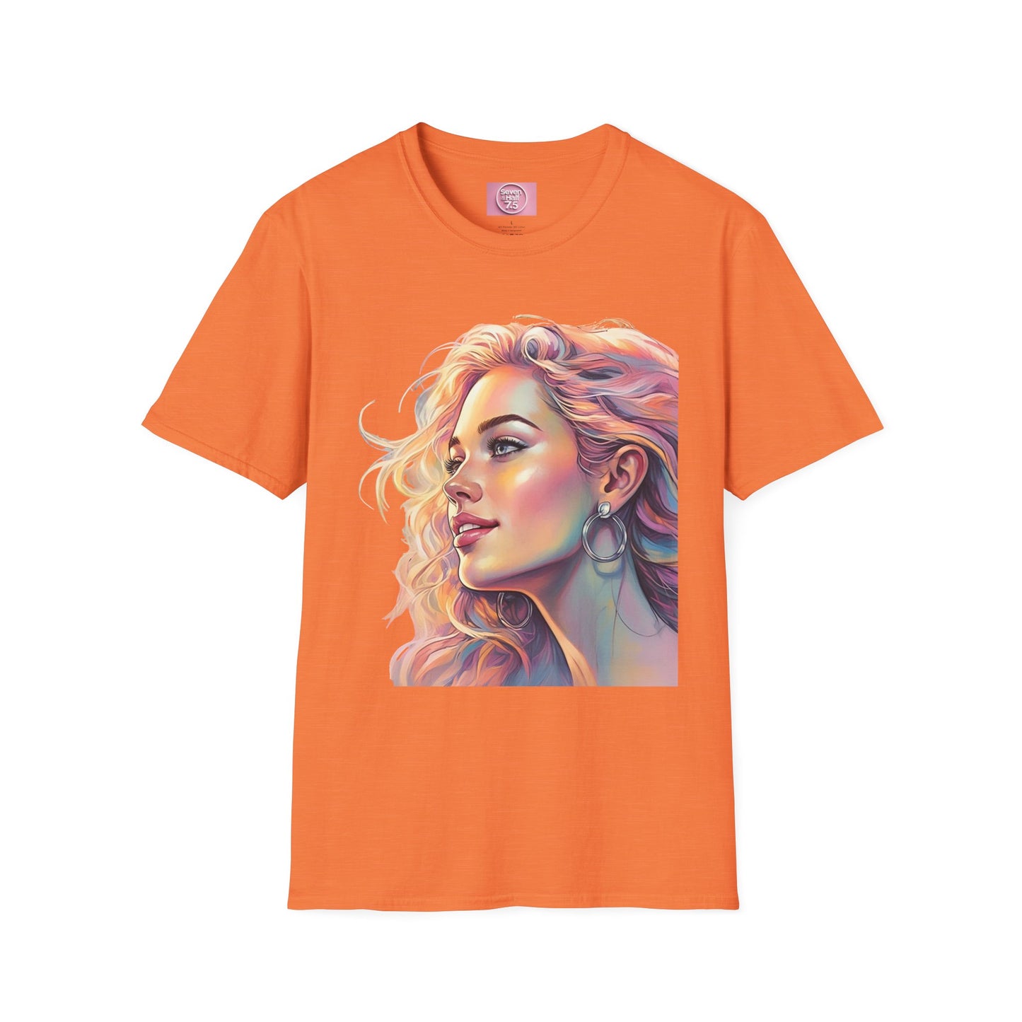 Artistic Women's Portrait T-Shirt - Women's Softstyle Tee for Creative Souls