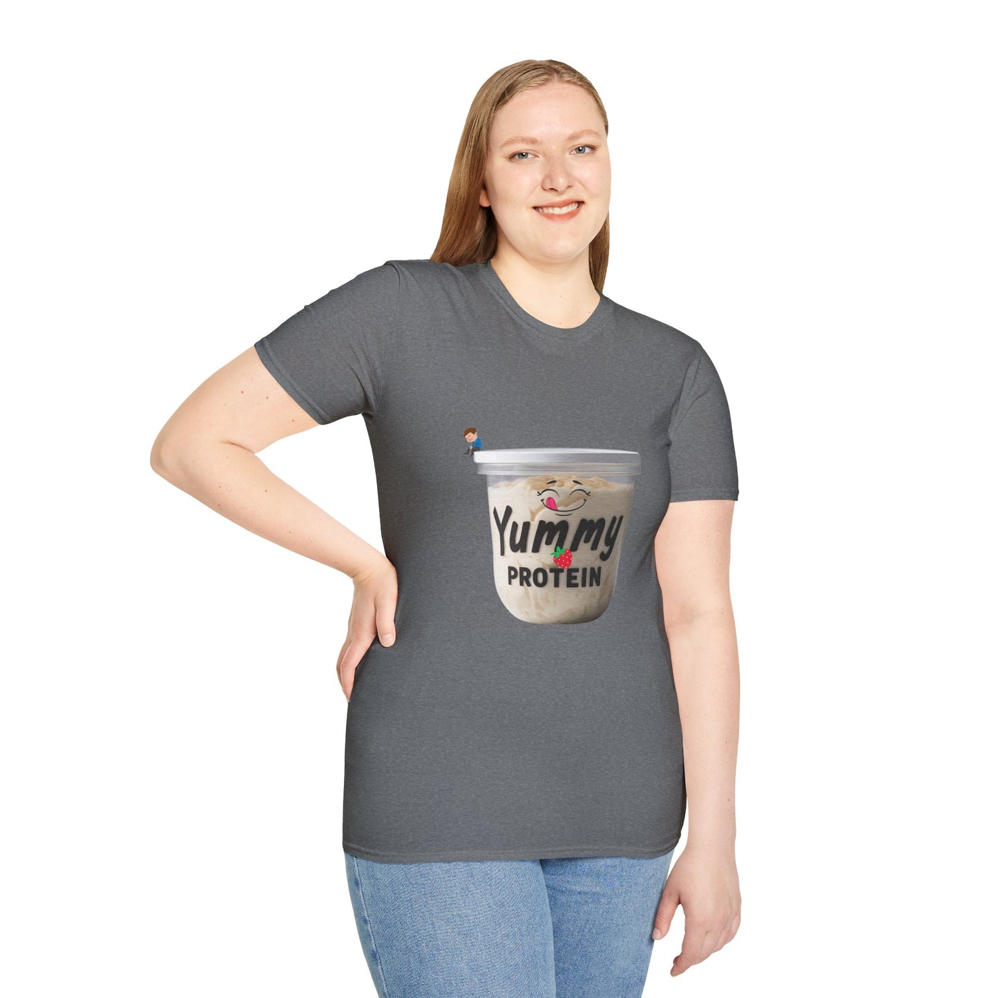 Yummy Protein Unisex Softstyle T-Shirt - Fun Fitness Apparel