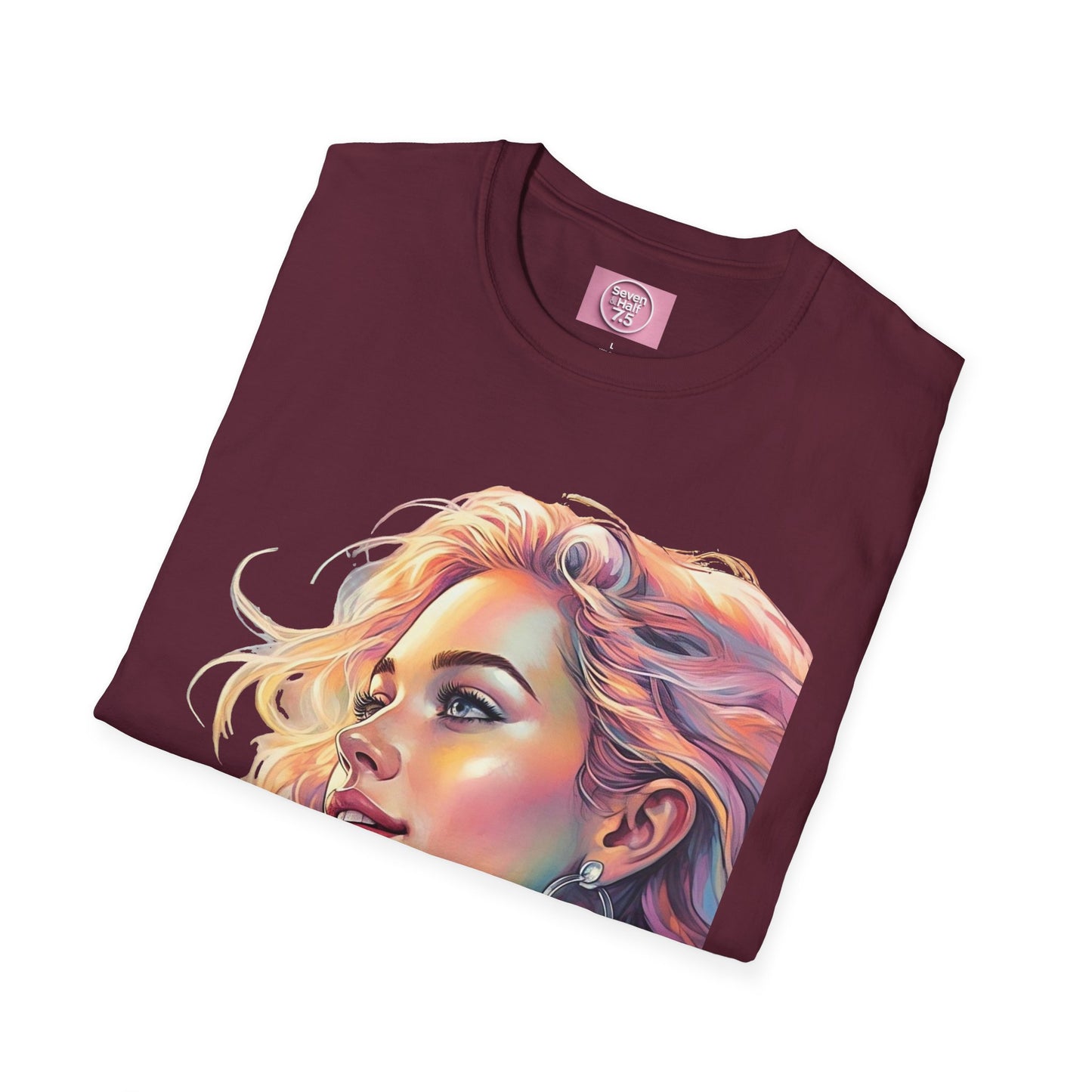 Artistic Women's Portrait T-Shirt - Women's Softstyle Tee for Creative Souls