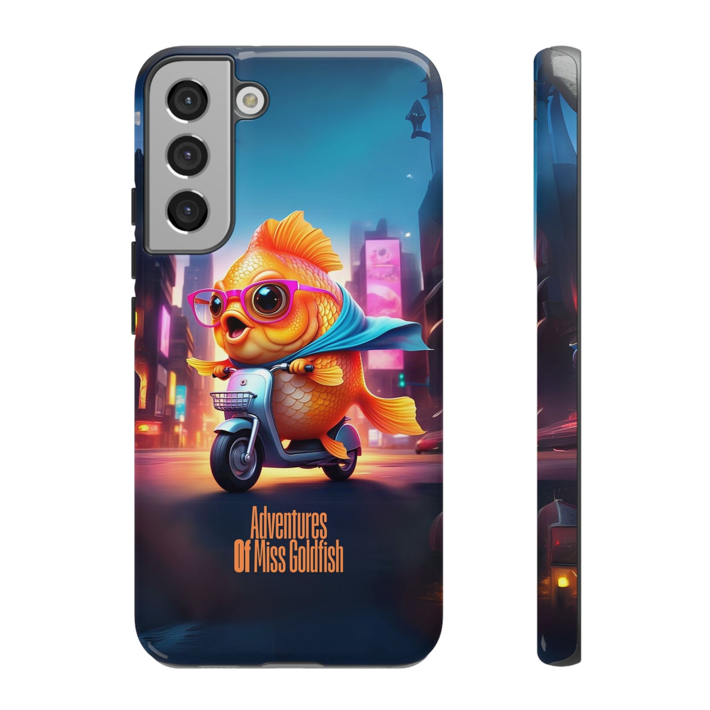 Adventures of Miss Goldfish Phone Case - Fun & Colorful Tough Cover for Fish Lovers