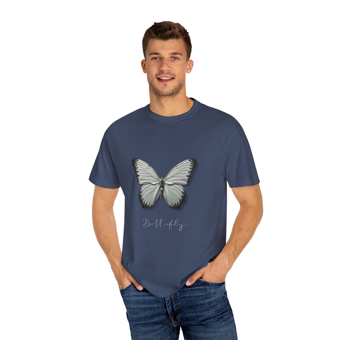 Butterfly Unisex Garment-Dyed T-Shirt – Nature-Inspired Casual Wear