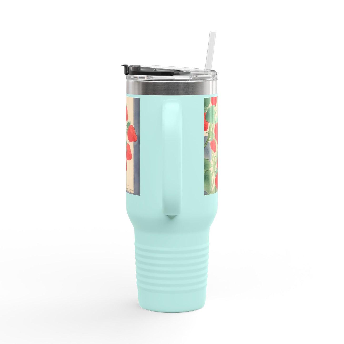 Strawberry Floral Insulated Travel Mug - 40oz