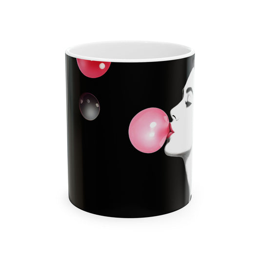 Artistic Bubble Gum Ceramic Mug - Unique Coffee Cup for Trendsetters