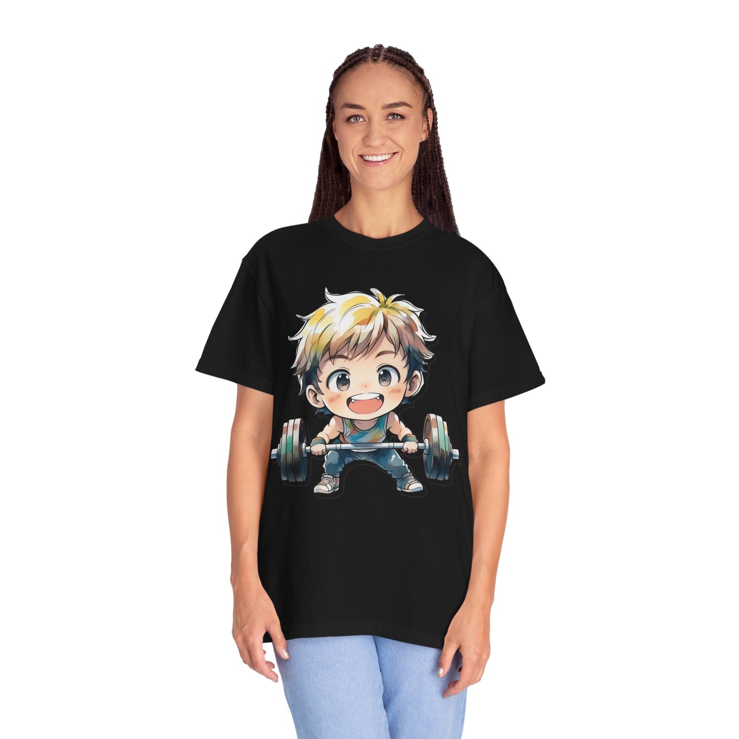 Cute Cartoon Weightlifter Unisex T-shirt - Perfect for Fitness Lovers