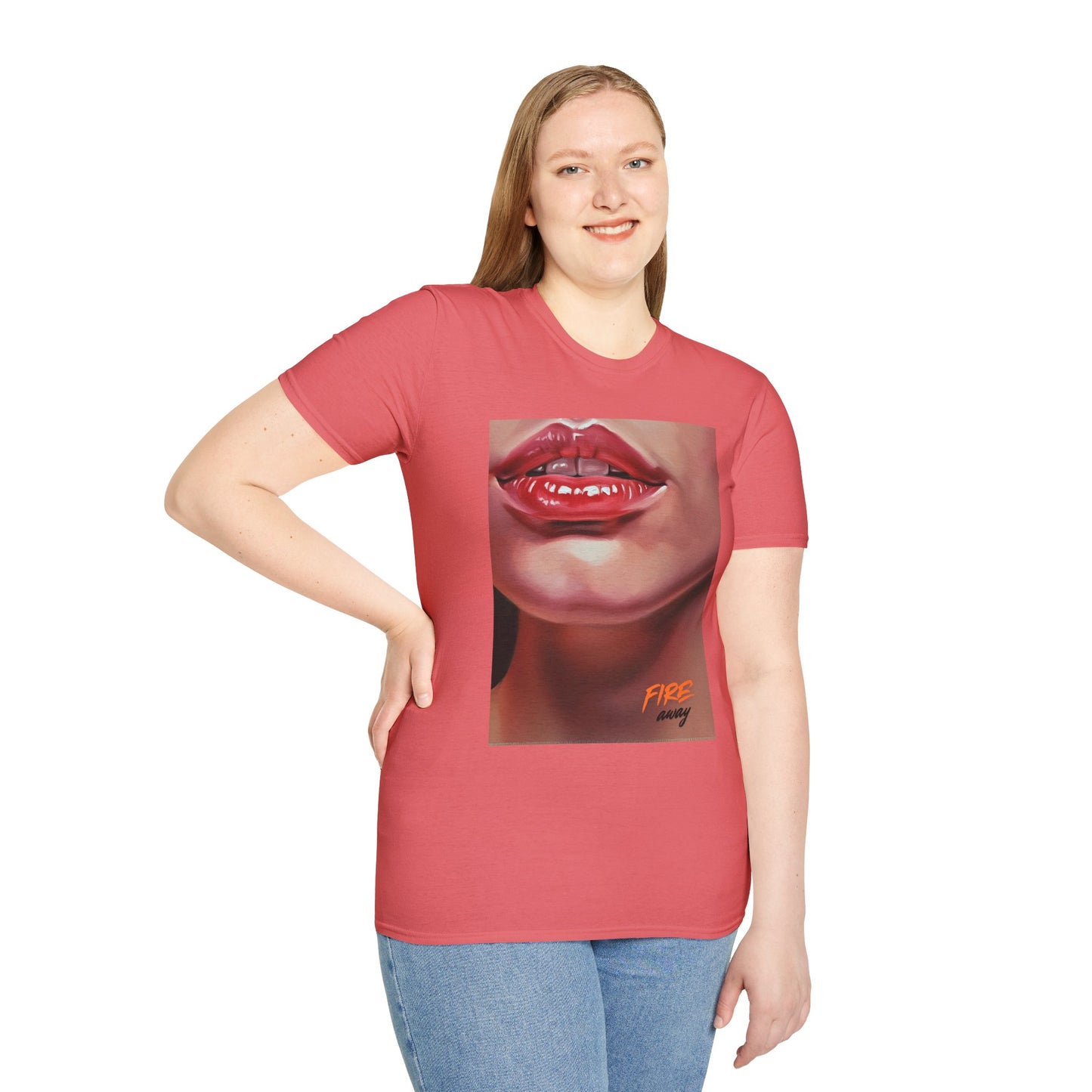 Fire Lips Women's Softstyle T-Shirt - Bold Art for Confident Expressions