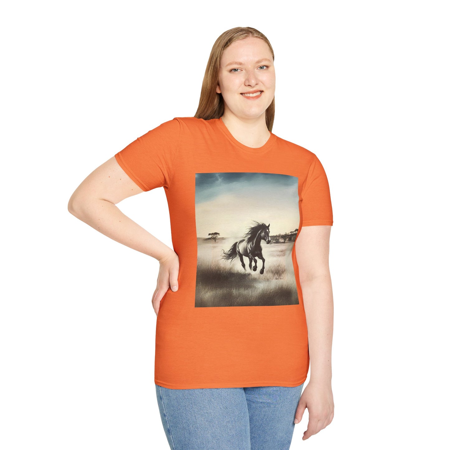 Majestic Horse Unisex Softstyle T-Shirt - Nature Inspired Graphic Tee