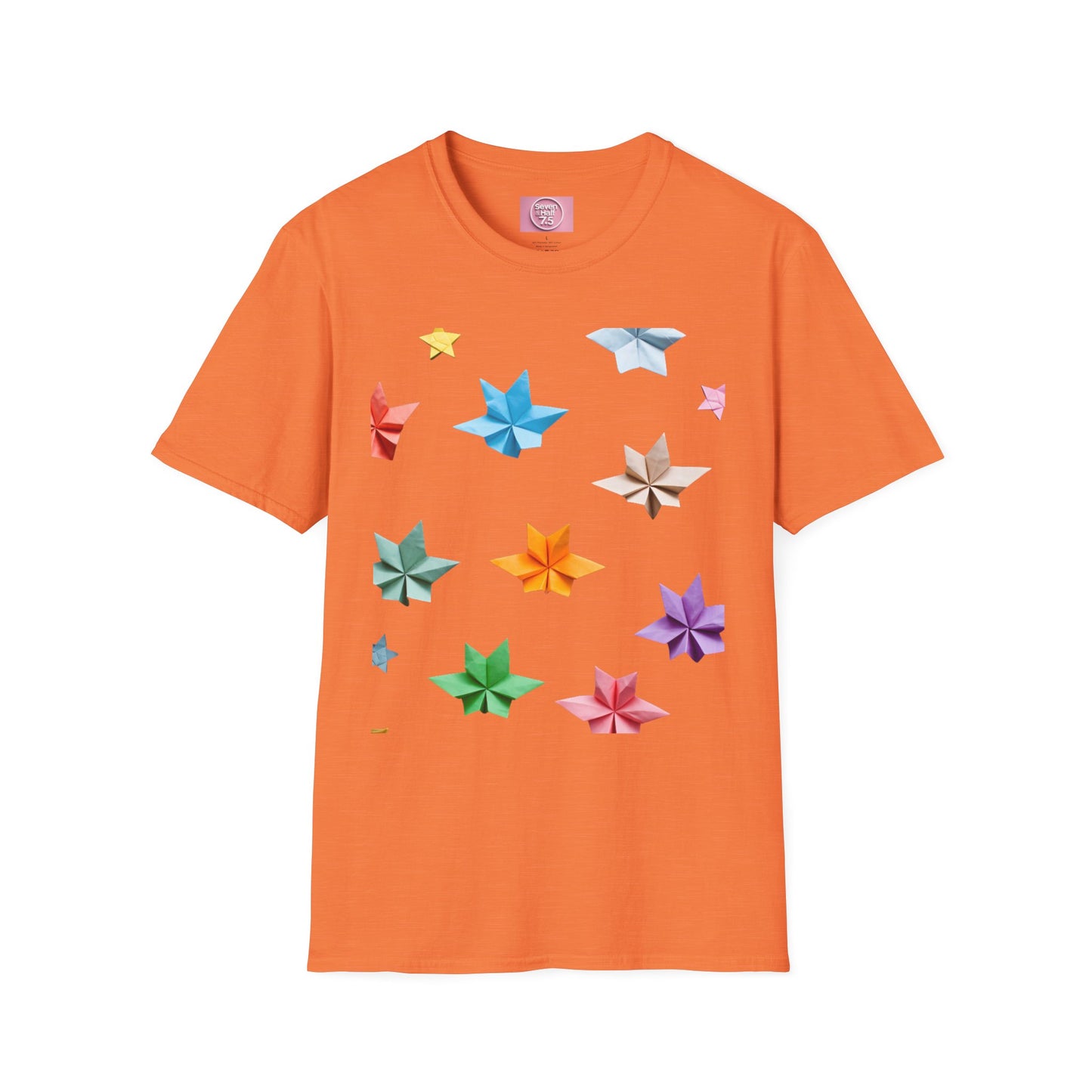 Origami Star Unisex Softstyle T-Shirt - Colorful Paper Art Tee for Creative Souls