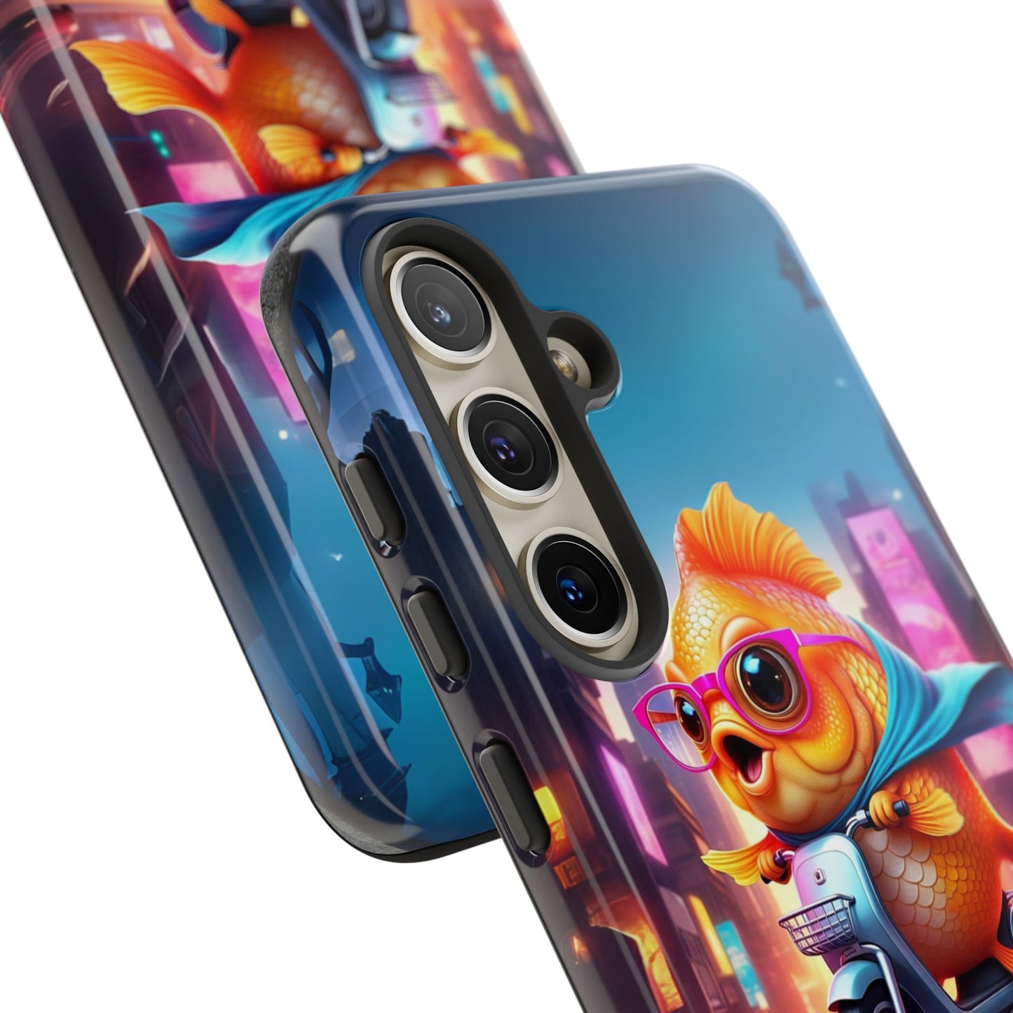 Adventures of Miss Goldfish Phone Case - Fun & Colorful Tough Cover for Fish Lovers