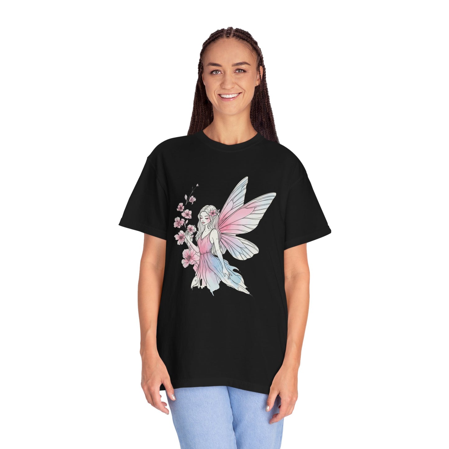 Whimsical Fairy T-Shirt - Eco-Friendly Tee, Vintage Style Shirt, Gift for Her, Fairy Lovers Gift, Summer Apparel, Spring Fashion