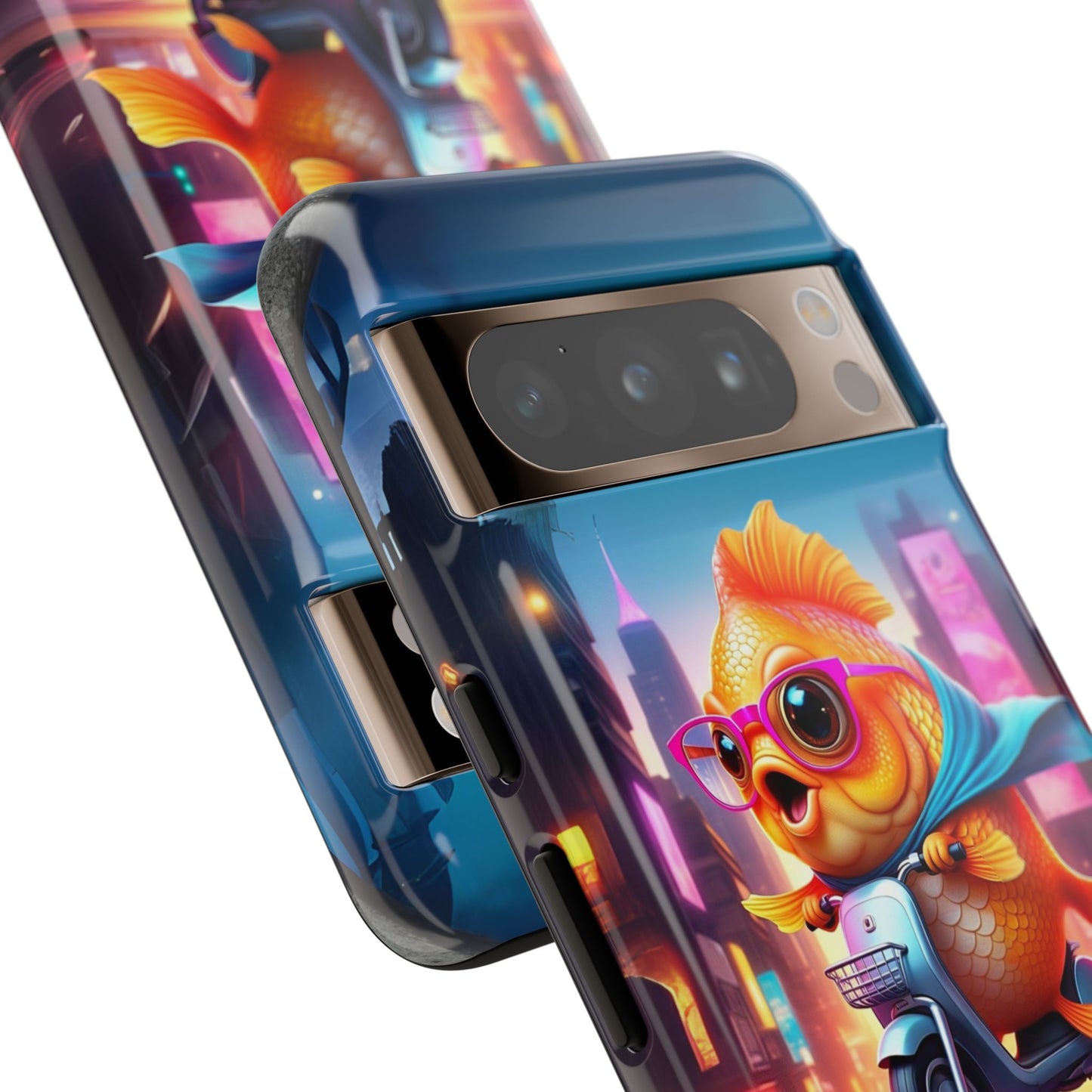 Adventures of Miss Goldfish Phone Case - Fun & Colorful Tough Cover for Fish Lovers