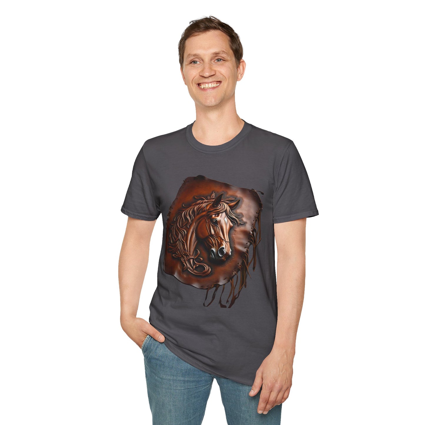 Rustic Horse Artwork Unisex Softstyle T-Shirt