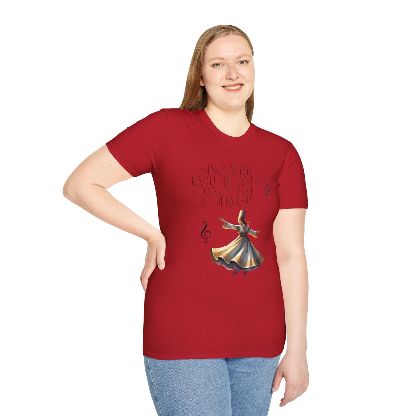Inspirational Dance Unisex Softstyle T-Shirt - 'Sing with Rapture and Dance Like a Dervish'
