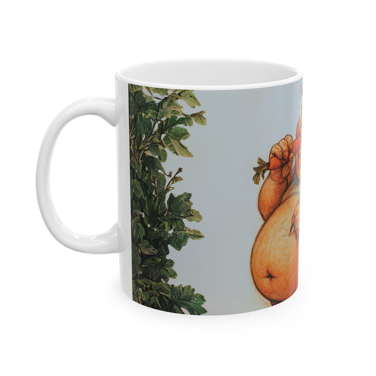 Funny Cartoon Ceramic Mug – Whimsical 11oz & 15oz Cups for Food Lovers