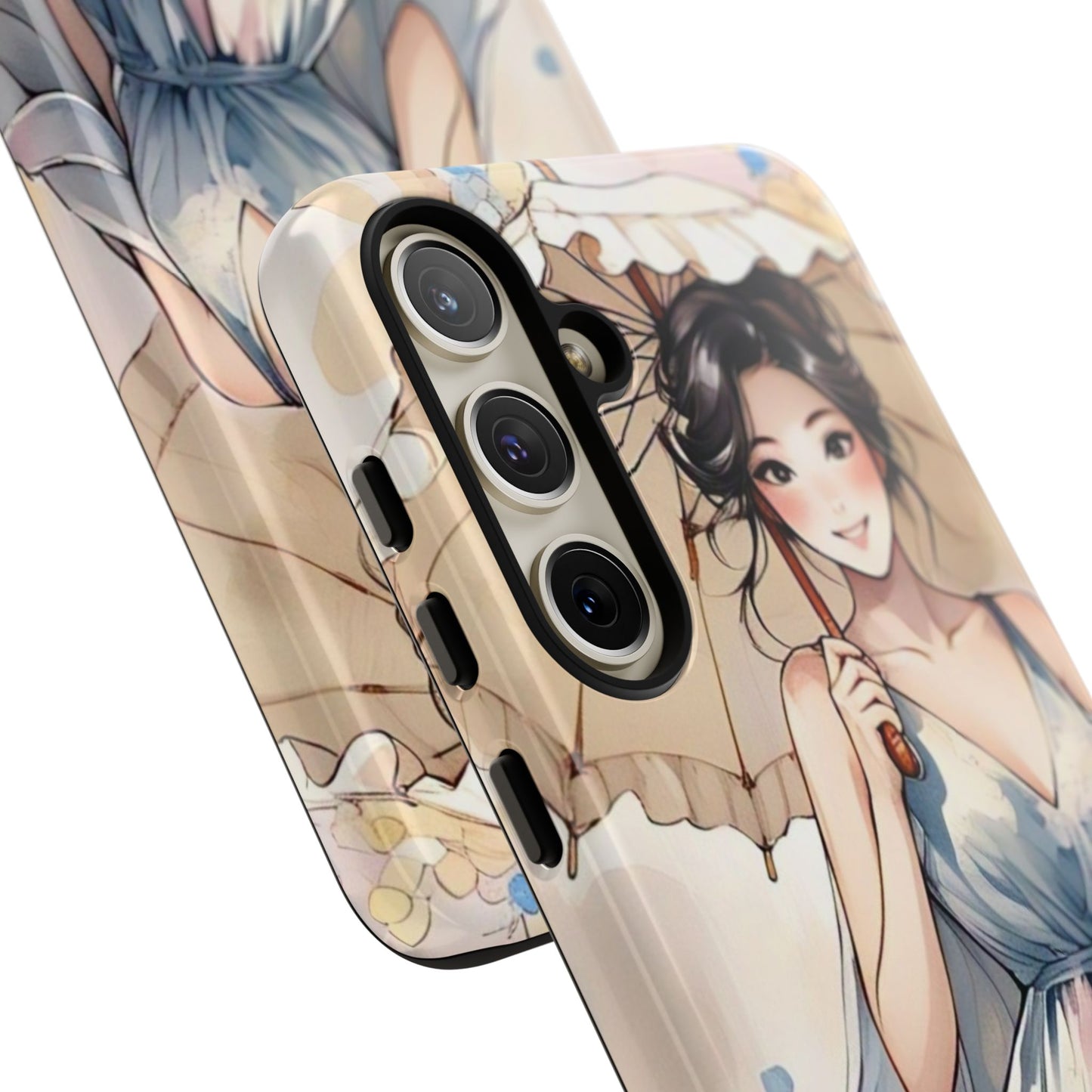 Elegant Floral Phone Case with Umbrella Design