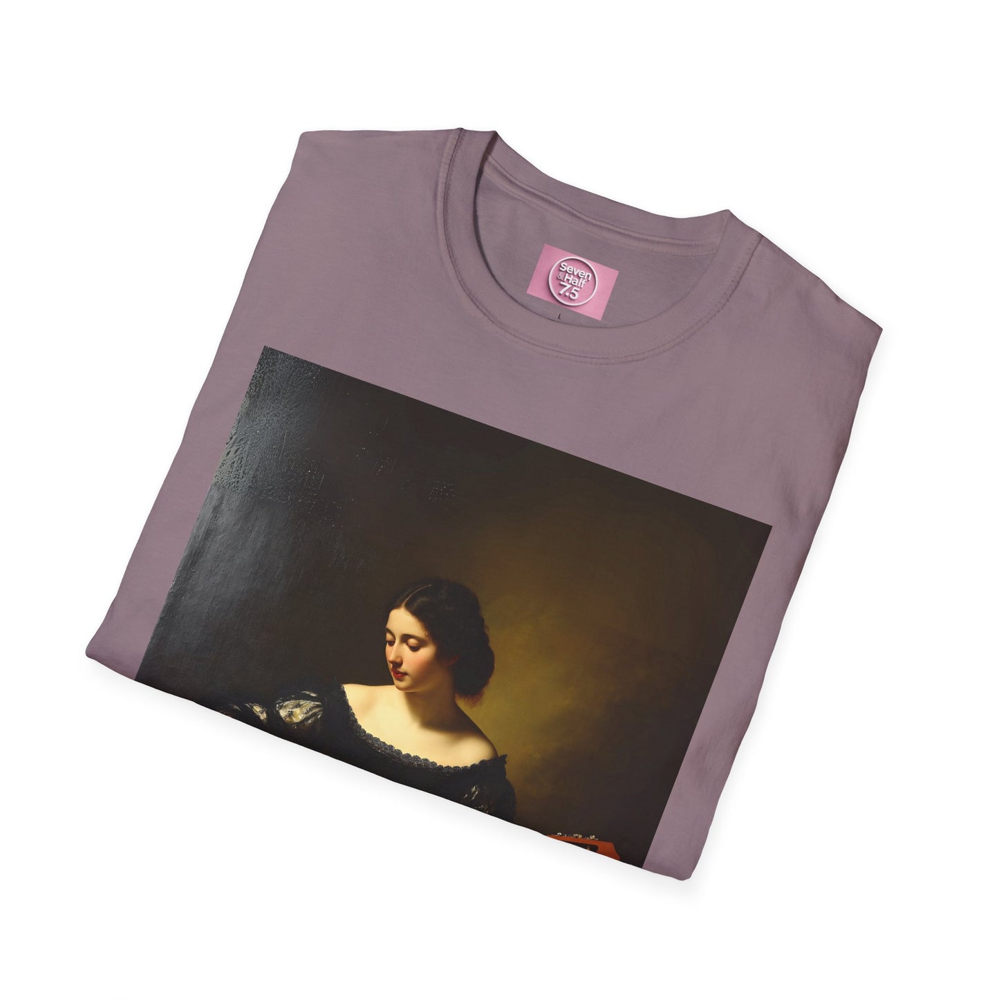 Artistic Guitarist Softstyle T-Shirt - Elegant Vintage Design