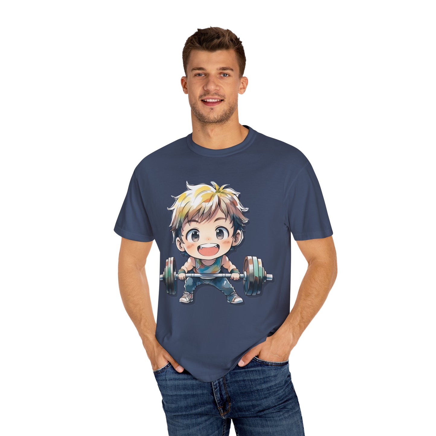 Cute Cartoon Weightlifter Unisex T-shirt - Perfect for Fitness Lovers