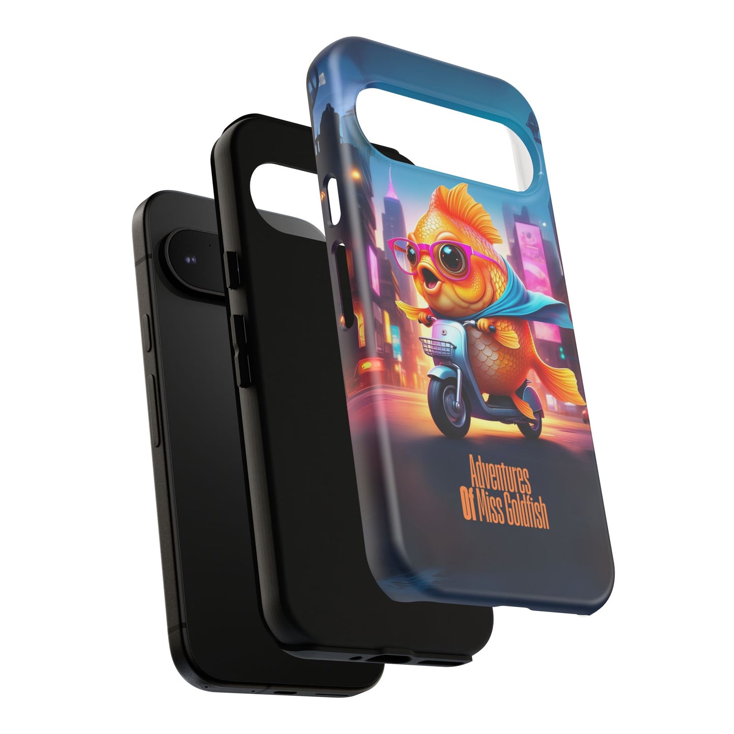Adventures of Miss Goldfish Phone Case - Fun & Colorful Tough Cover for Fish Lovers