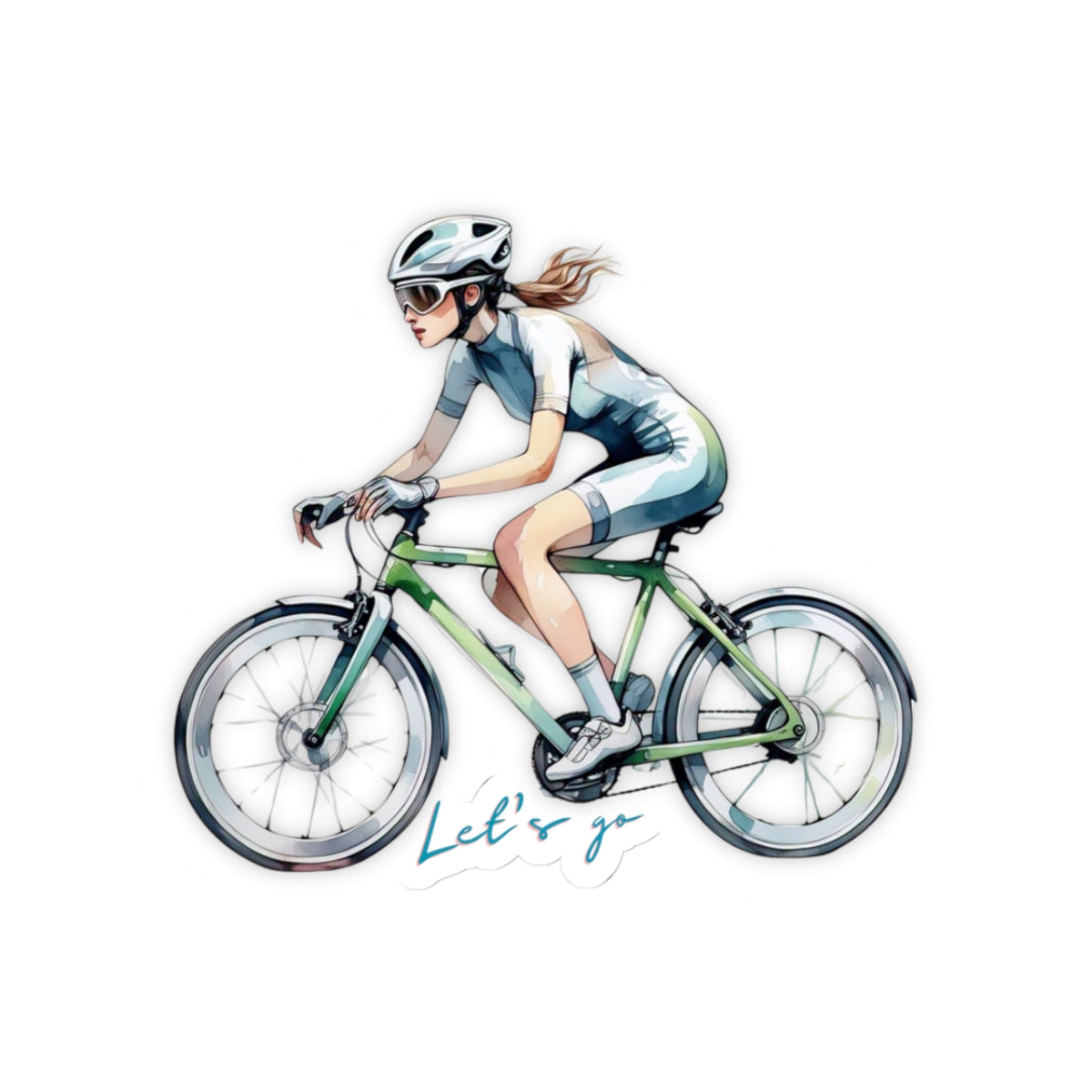 Motivational Cycling Kiss-Cut Stickers - Let's Go
