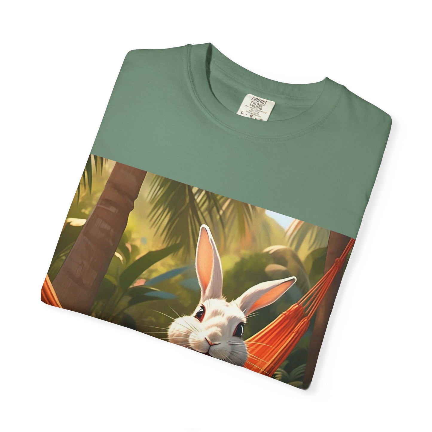 Relaxing Bunny T-Shirt - Unisex Garment-Dyed Tee for Nature Lovers