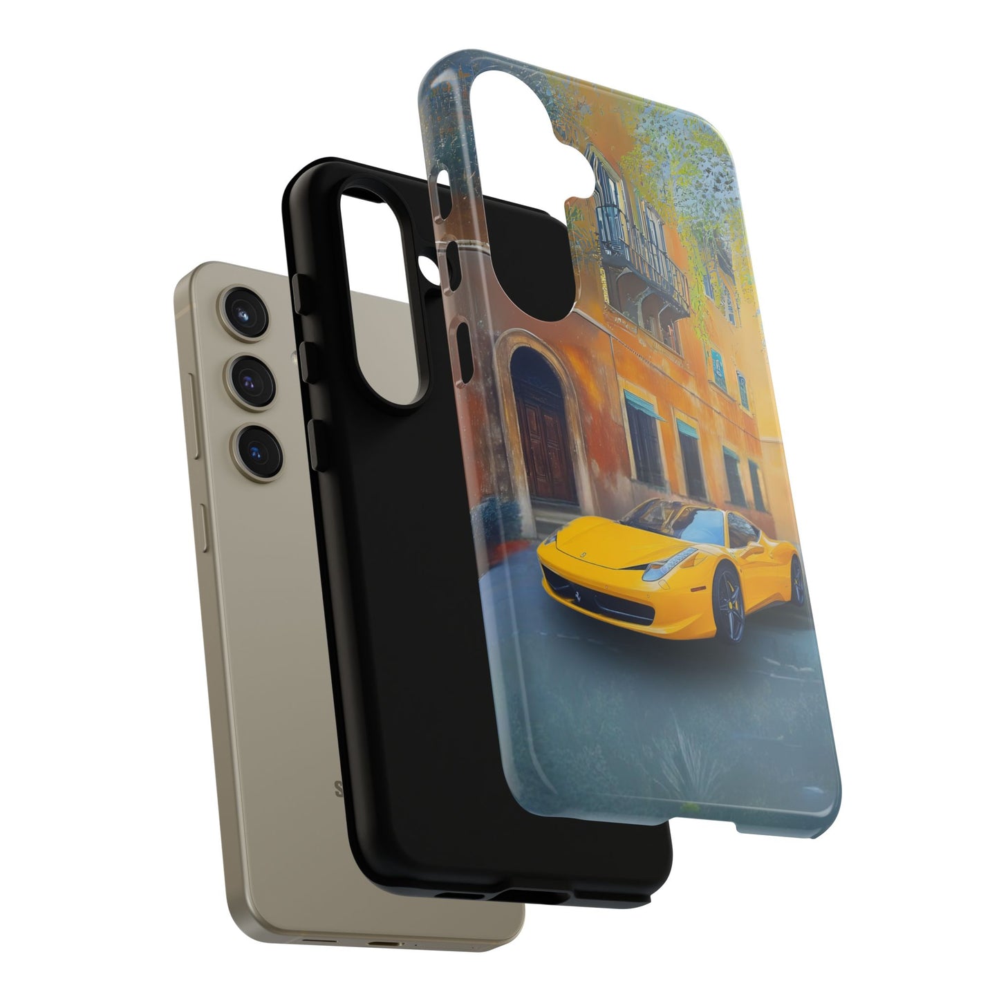 Ferrari Yellow Tough Phone Case - Stylish and Durable