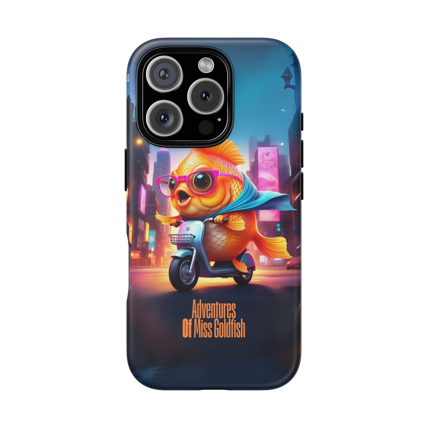 Adventures of Miss Goldfish Phone Case - Fun & Colorful Tough Cover for Fish Lovers