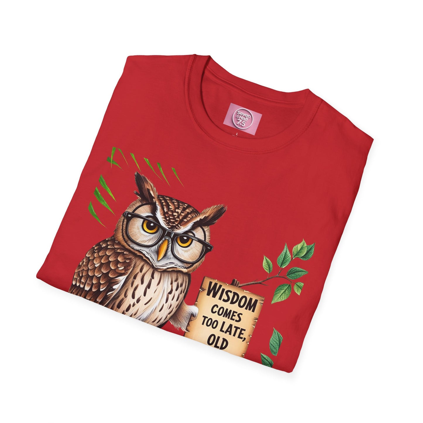 Wisdom Owl Unisex Softstyle T-Shirt - Inspirational Nature Tee