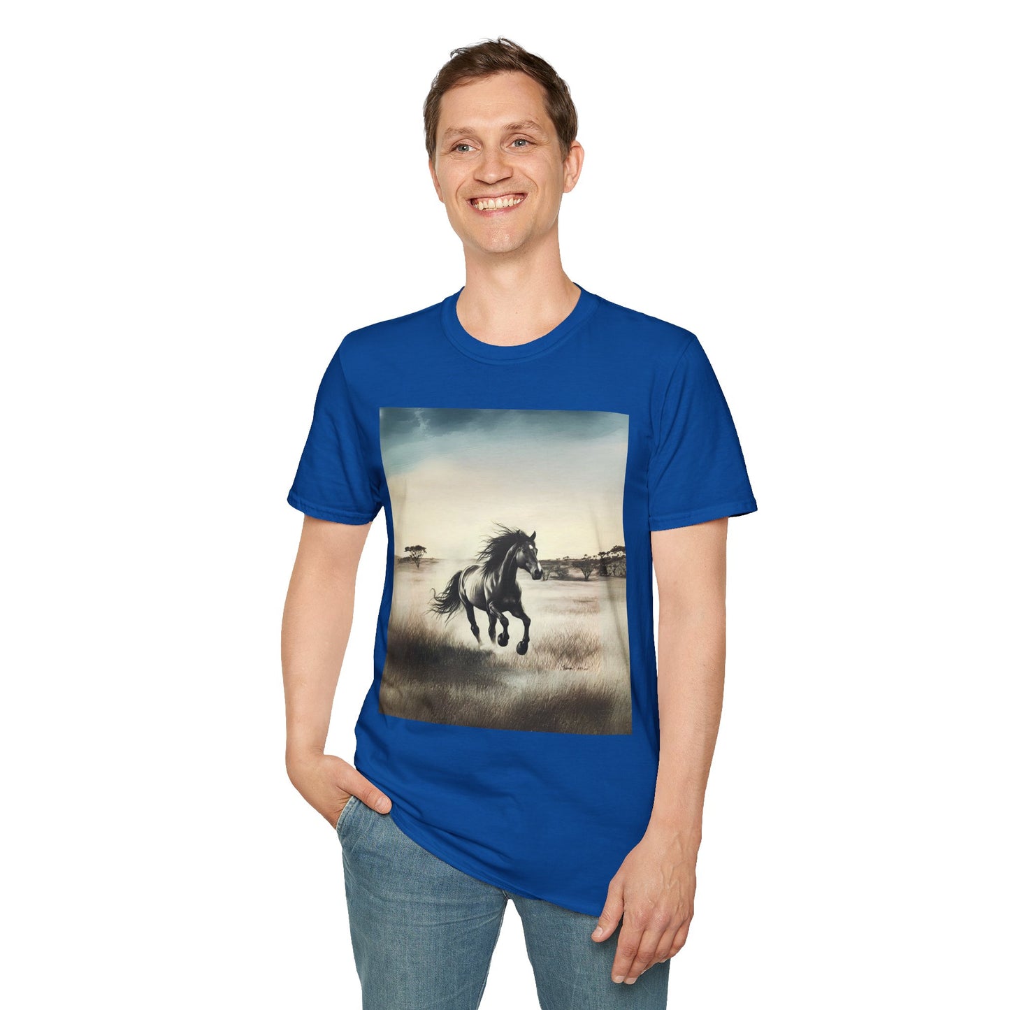 Majestic Horse Unisex Softstyle T-Shirt - Nature Inspired Graphic Tee