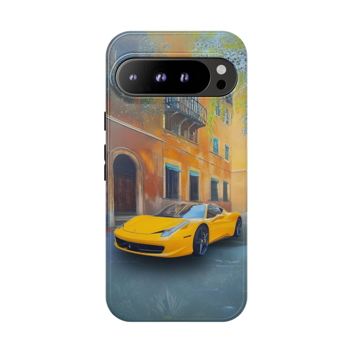 Ferrari Yellow Tough Phone Case - Stylish and Durable