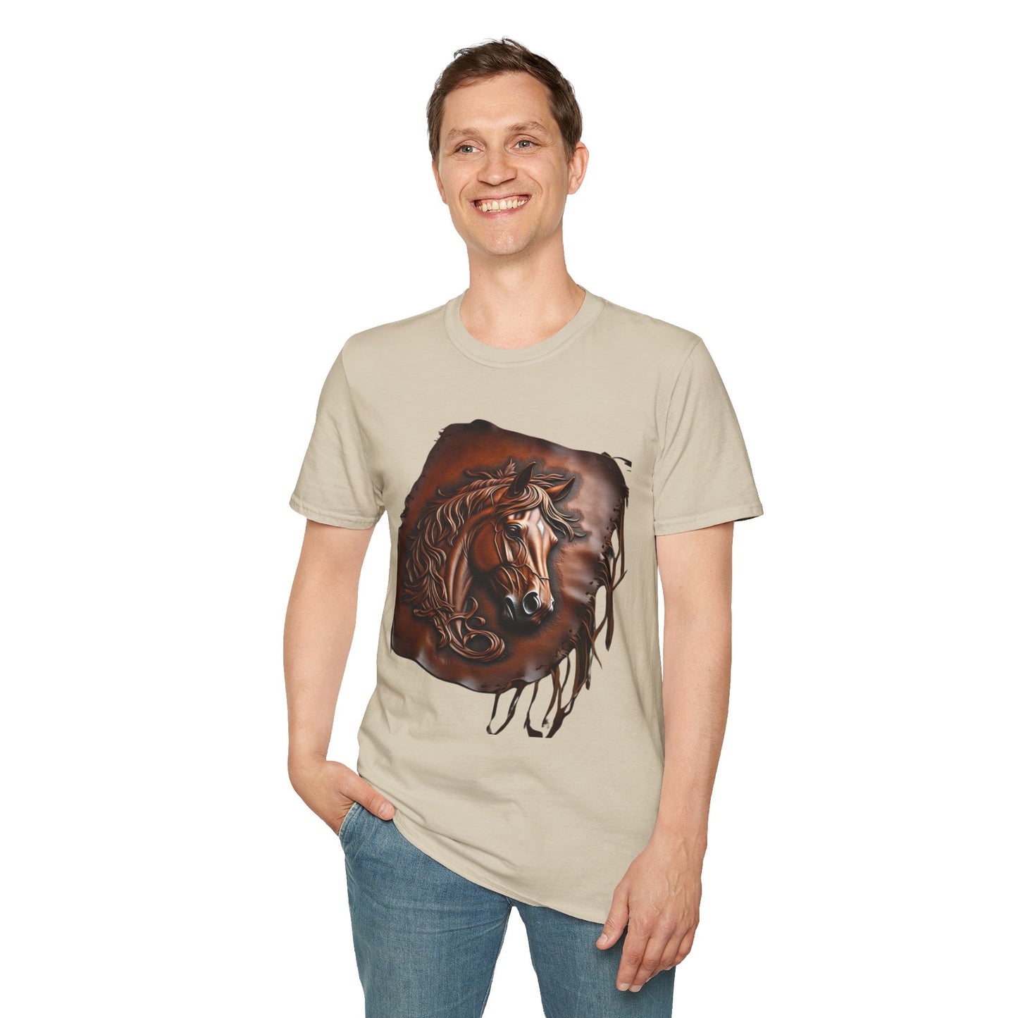 Rustic Horse Artwork Unisex Softstyle T-Shirt