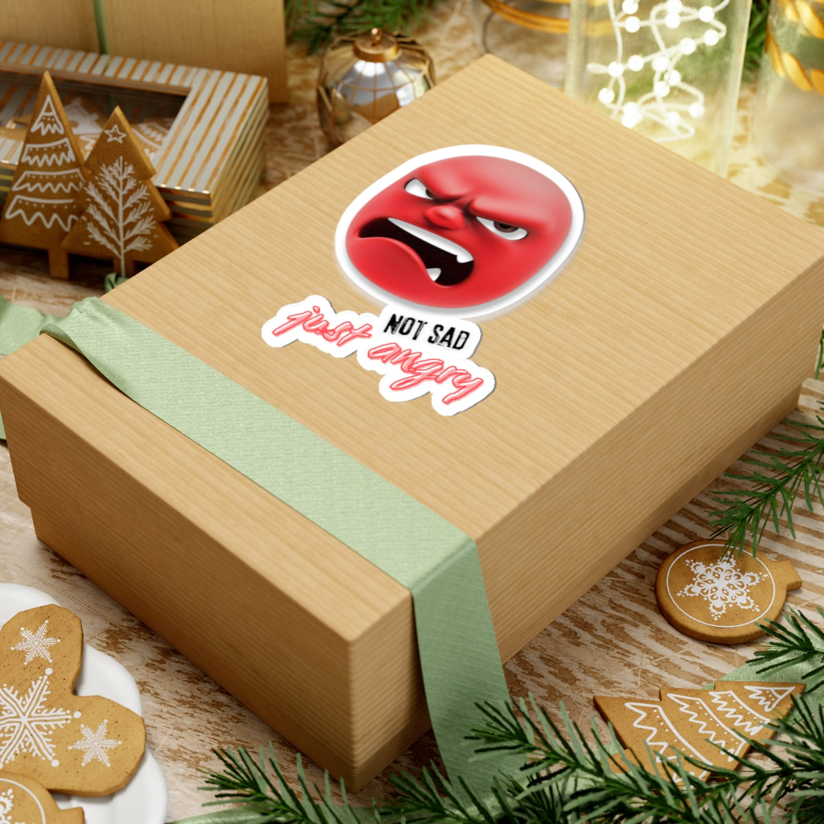 Angry Emoji Kiss-Cut Stickers for Expressive Decor & Gifts