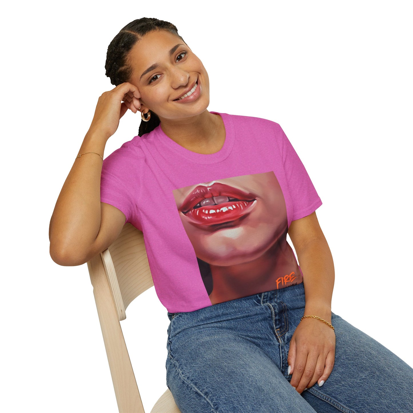 Fire Lips Women's Softstyle T-Shirt - Bold Art for Confident Expressions