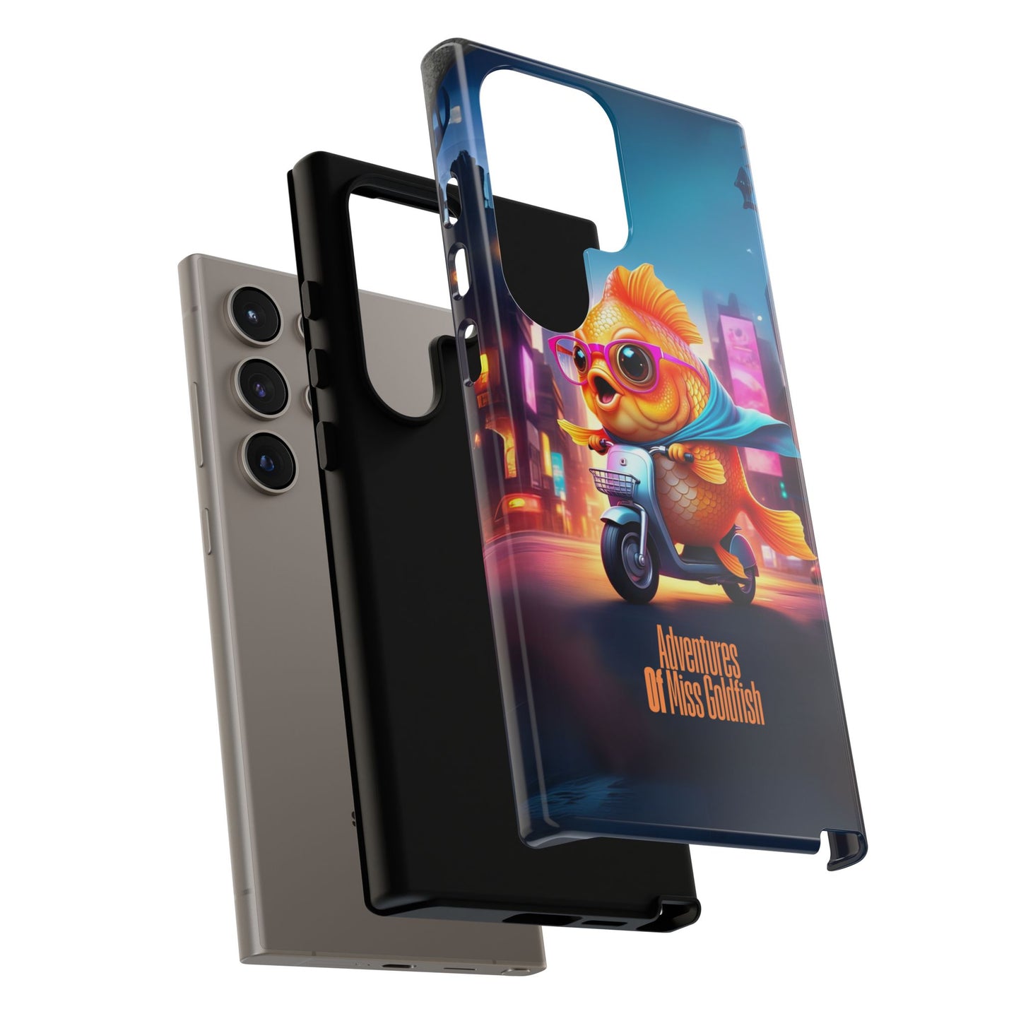 Adventures of Miss Goldfish Phone Case - Fun & Colorful Tough Cover for Fish Lovers